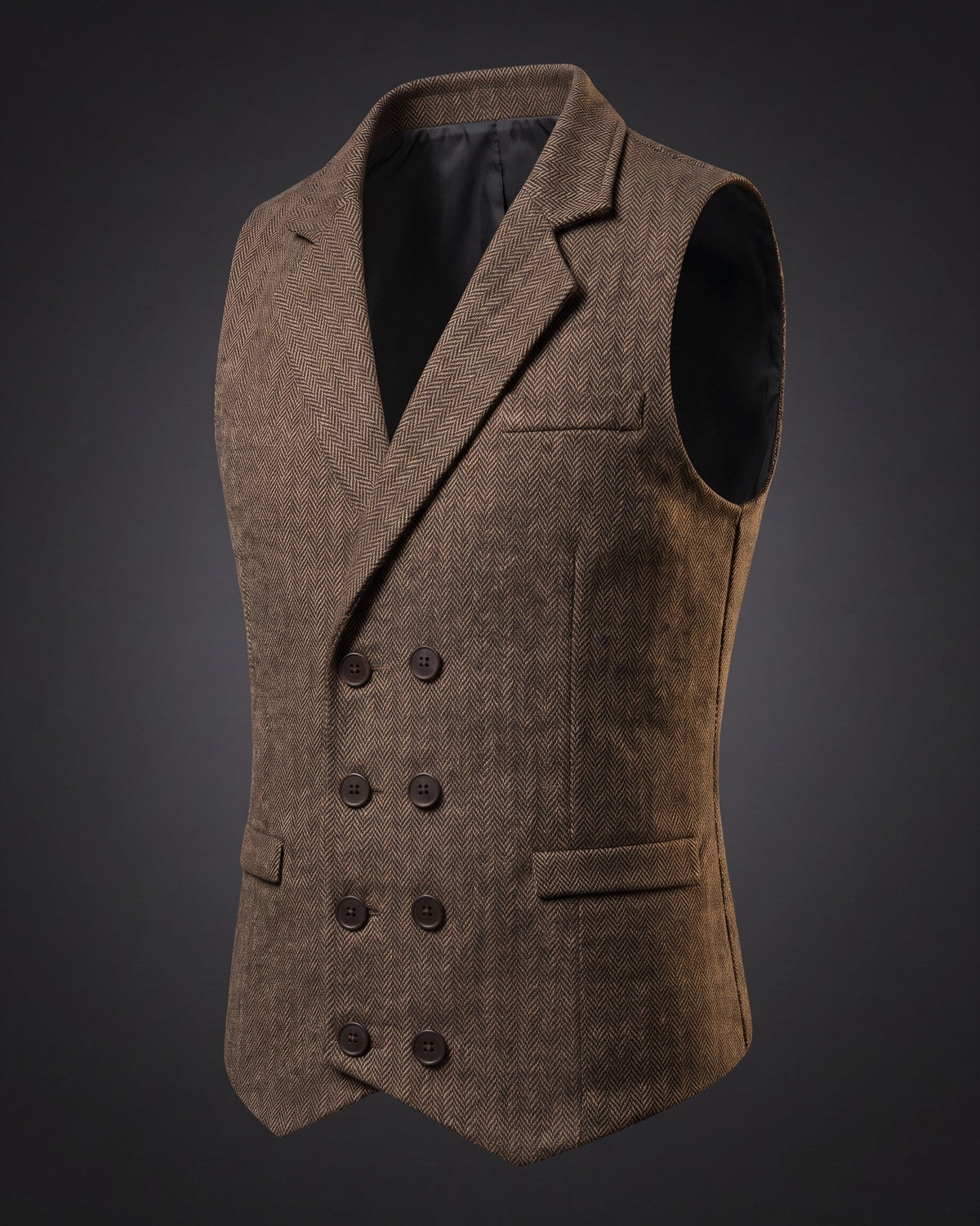 Guido Herringbone Tweed Vest
